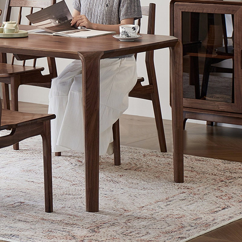 Table de salle à manger rectangulaire en bois massif, H 29,53 po x L 55,12 po x l 31,5 po