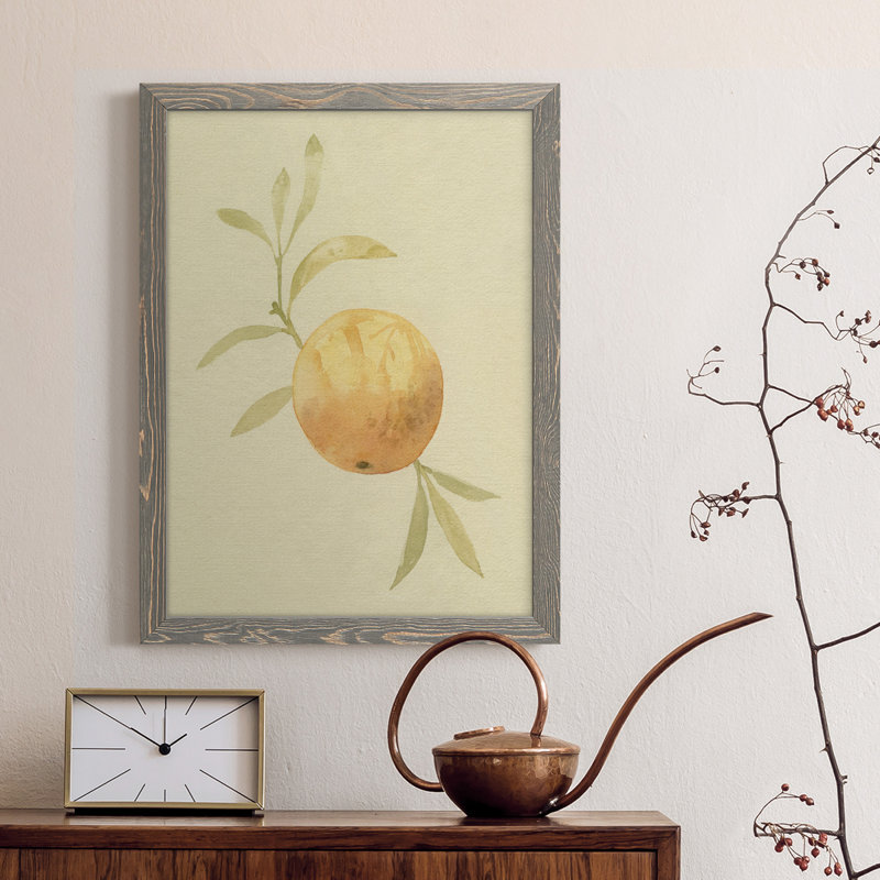 " Dappled Oranges IV " Painting Print, Grey Framed, 23" H x 32" W x 1" D