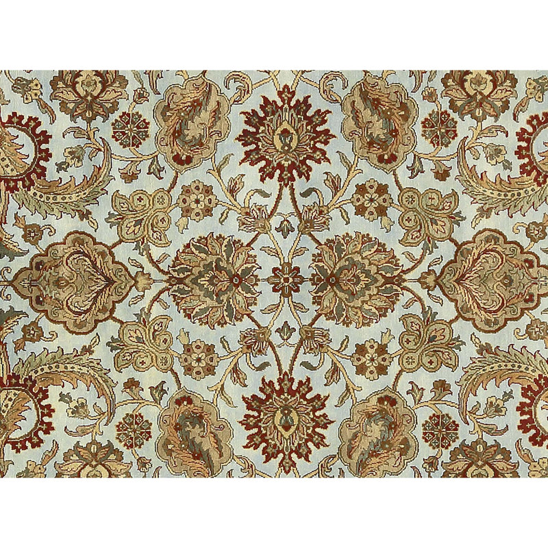 Wool Oriental Area Rug in Light Blue/Green/Beige
