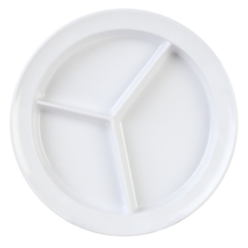 Plat de service divisé en mélamine Nustone, Blanc