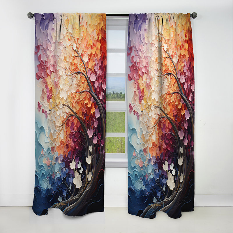 Cabbott - Rideau arc-en-ciel - Rideau occultant sans motif - 1 panneau, L 52 po x L 95 po