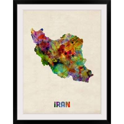 Francy, «Iran Watercolor Map» par Abarca, impression