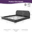 Lit plateforme capitonné Bento California King avec tête de lit incurvée en velours, design minimaliste moderne, cadre épais rembourré, pieds en bois massif, sommier non requis, capacité de 363 kg, montage facile