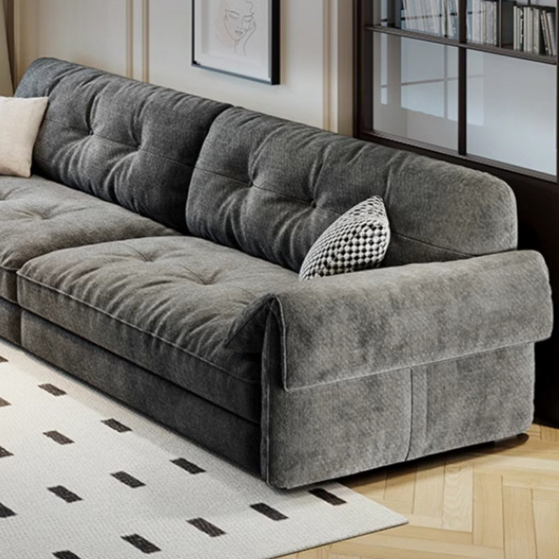 Simple Elegant Chenille Gray Sofa