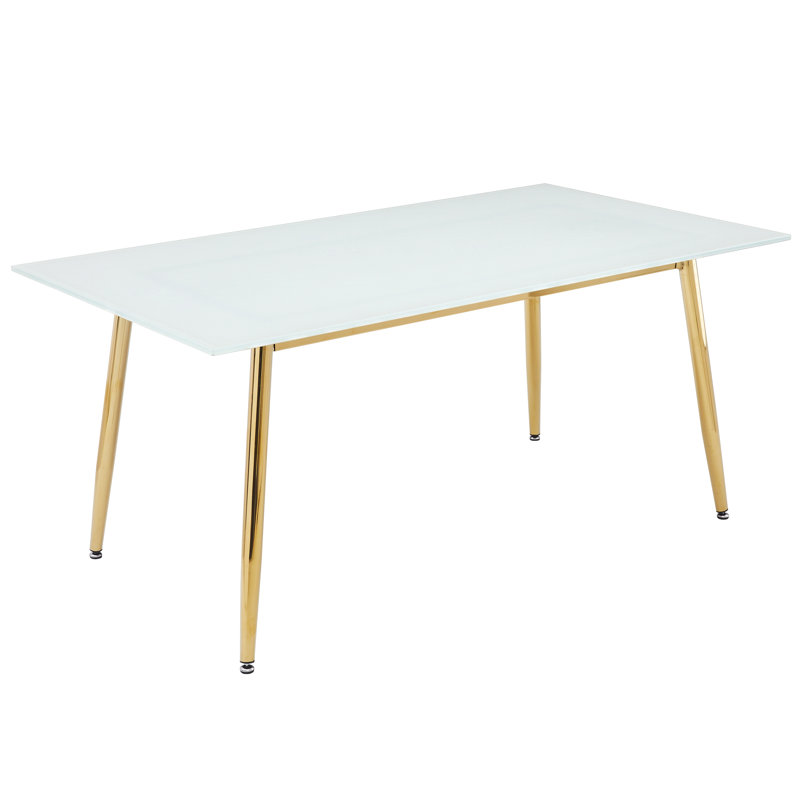 Kyley Rectangular, 29.5"H x 55.11"L x 31.5"W, White Glass