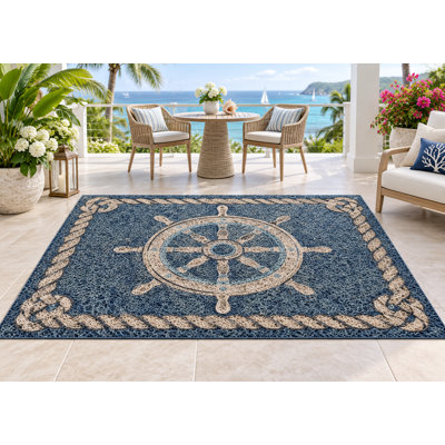 Tapis d'extérieur de 5 pi x 7 pi à roulettes avec corde à roulettes en PVC, tapis de patio robuste, tapis d'extérieur à séchage rapide pour terrasse de véranda