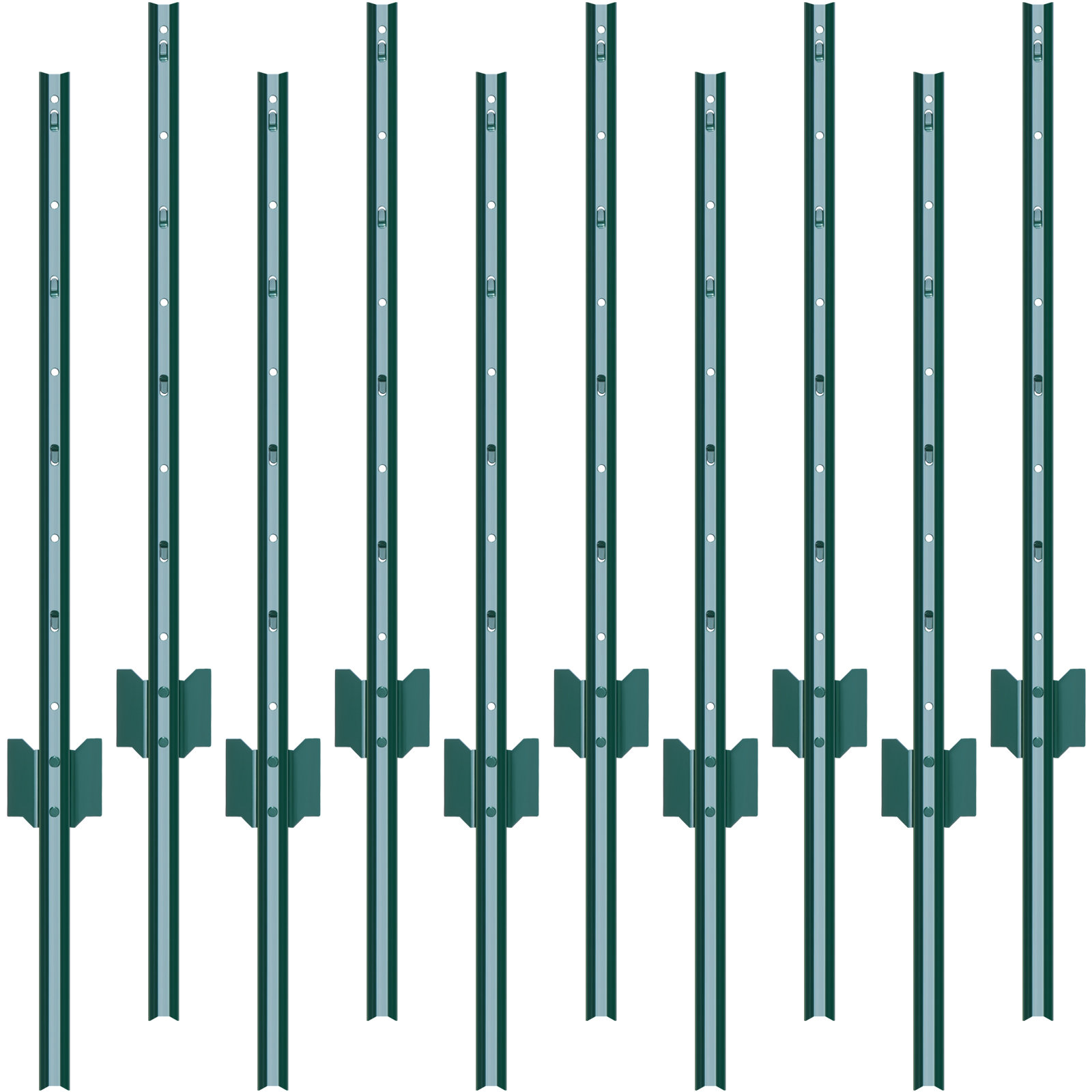 VEVOR 3 Feet Fence Post 10 Pack TPost Heavy Duty Metal Fence Posts