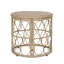 Table d'appoint Boho Brown PE Rattan - Table de bout en osier 19,75 pouces avec design en boucle pour patio extérieur et décoration intérieure