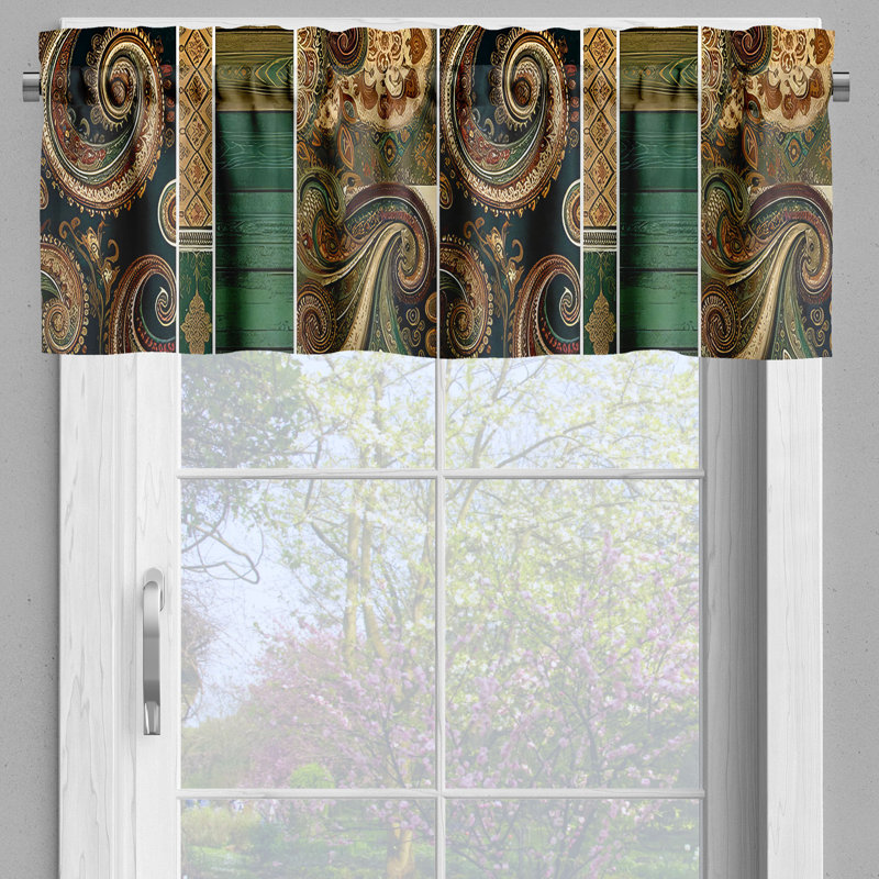 Vintage Teapot and Floral Print Kitchen Curtain Set