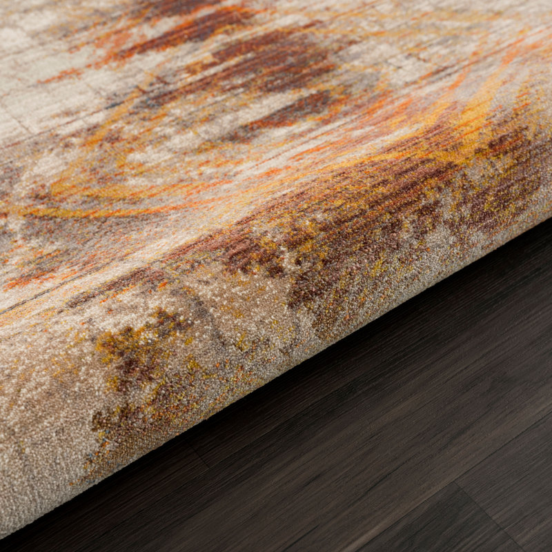 Multi-tonal Abstract Polyester Performance Indoor Area Rug, Rectangle 2' x 3'