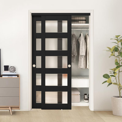 5-LITE FROSTED GLASS SLIDING CLOSET DOOR
