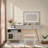 3-in-1 Vanity Desk With Lighted Flip-top Mirror, Adjustable Cabinet, Drawers And Stool-1417082808