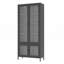 Grande vitrine de rangement en métal avec 4 portes en verre et 5 tablettes