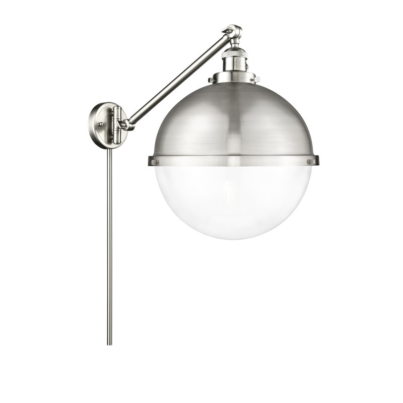 Applique murale en métal West Brookfield, Transparent, Nickel satiné brossé, DEL