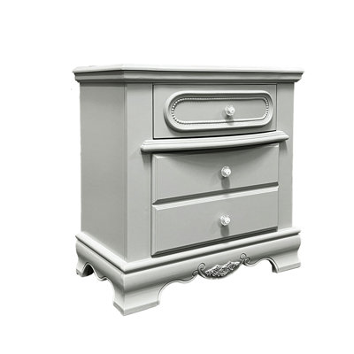Bedroom Grey Nightstand With 3 Drawers And Construction 3 Effortless Accessibility For