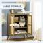 Buffet avec portes en rotin, brun