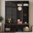 75" Farmhouse Hall Tree with 4 Hidden Hooks, 8 Shoe Doors, 4 Open Cubbies, 180 lb Bench, Anti-Tip Kit, Mudroom Entryway-248612585