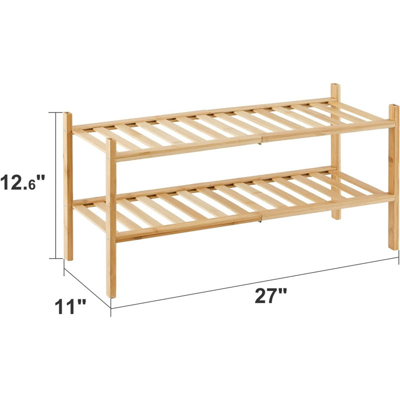 6 Pair Stackable Shoe Rack, Brown