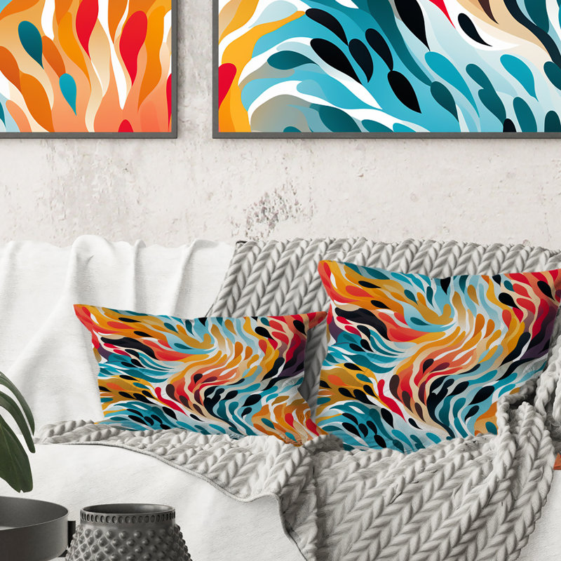 Coussin Rainbow Cheetah Waves - Abstract Abstract