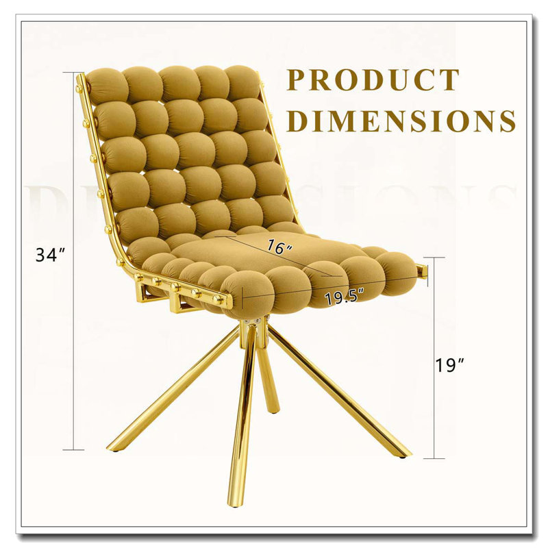 Chaises de salle à manger en velours avec pieds, chaises d'appoint rembourrées modernes pour la salle à manger et la cuisine