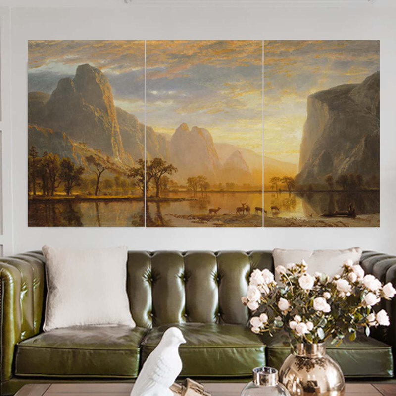 "Vallée du Yosemite, 1868" par Albert Bierstadt, H 24 po x l 36 po