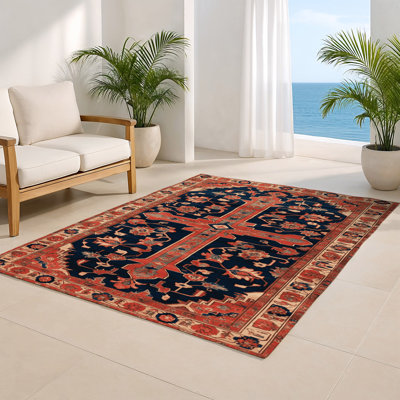 Tapis d'intérieur et d'extérieur brun Persian