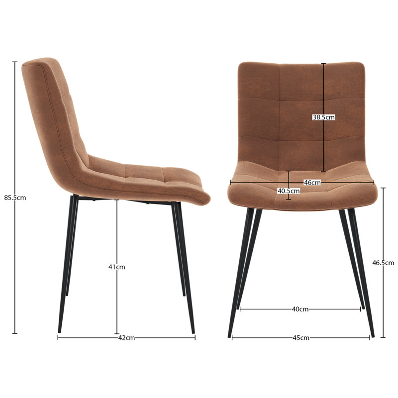Dining Chairs Upholstered Velvet Fabric Seat Kitchen Dining Room Furniture, UKFR Certified, 6, Orange
