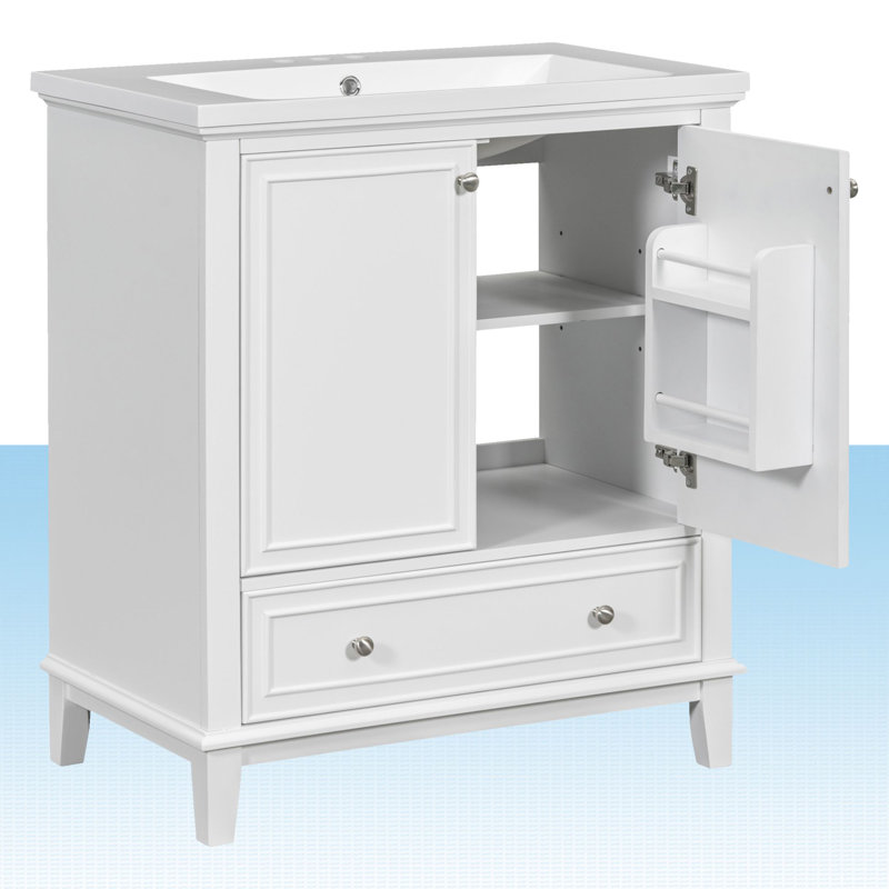 Meuble-lavabo simple 30 po avec comptoir, Blanc