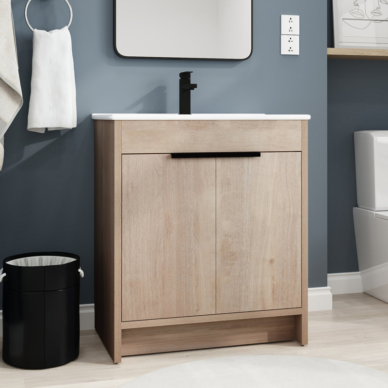 Kurucz 30'' Single Bathroom Vanity with Ceramic Top