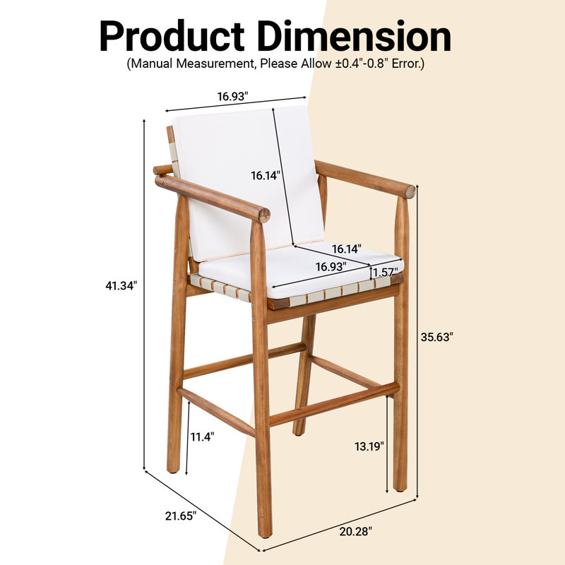 Tabourets de bar d'extérieur avec coussin