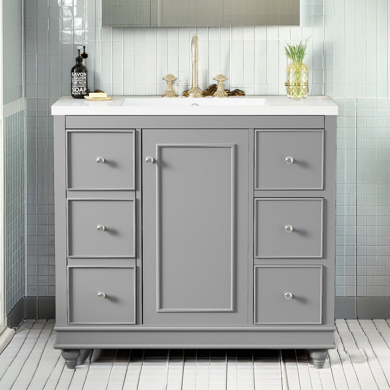 Meuble-lavabo 36 po (lavabo non inclus), Gris