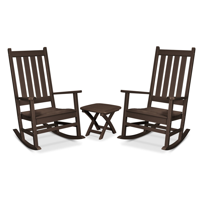 Ensemble de chaises berçantes 3 pièces POLYWOOD Cape Cod, Lanterne rétro