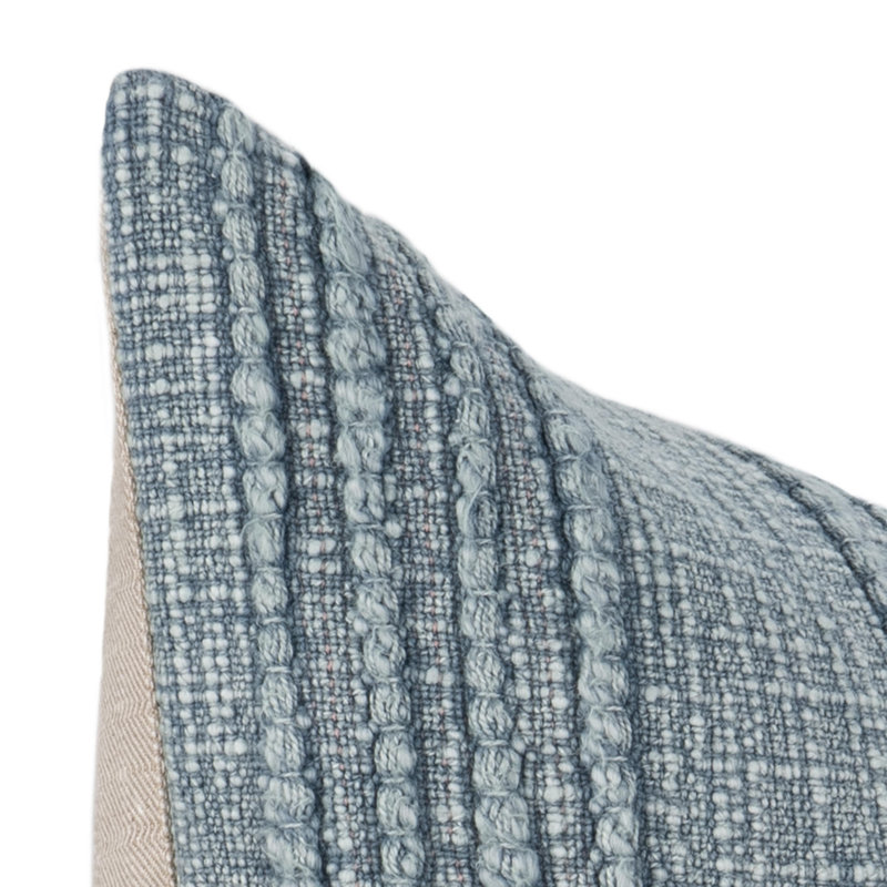 Gratitude Indoor/Outdoor Pillow Cover & Insert, Rectangle 14"H x 20"W, Fog Blue