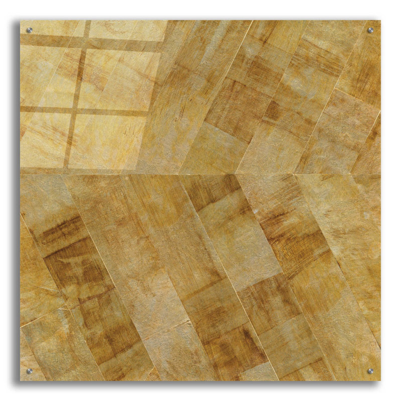 «Gilded Herringbone II» par Chris Paschke, H 36 po x l 36 po x P 0,2 po