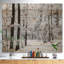Forêt d'hiver dense et allée Forêt d'hiver dense et allée - peinture sur-77172195
