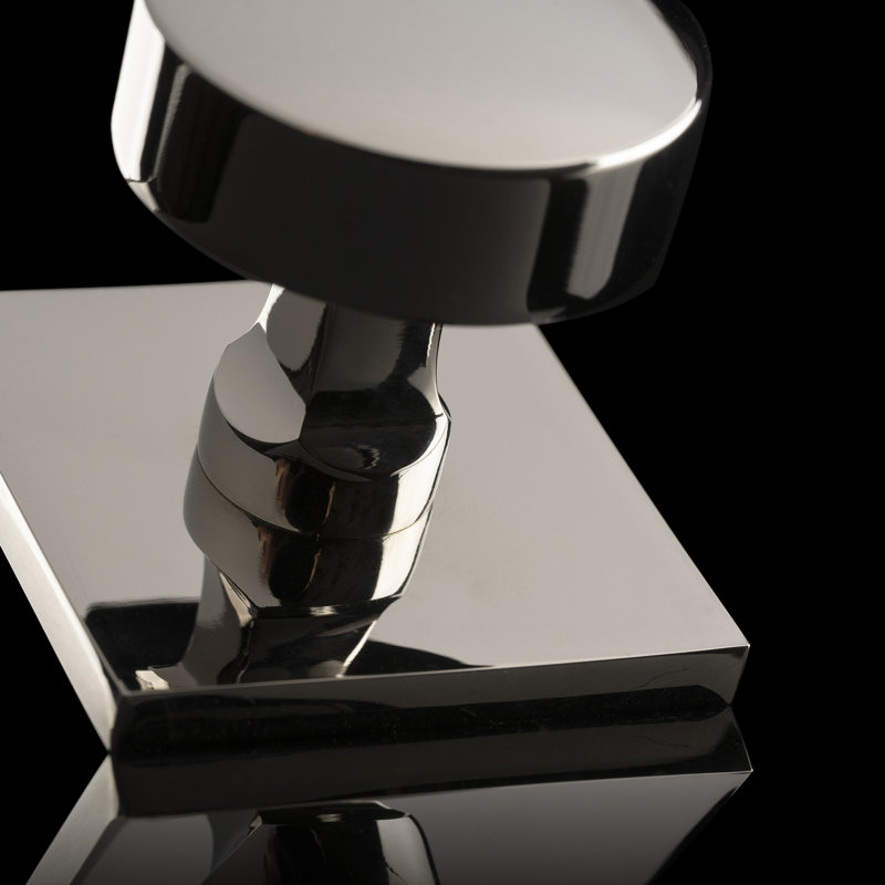 Parkview Brass Knob Backplate, Polished Nickel