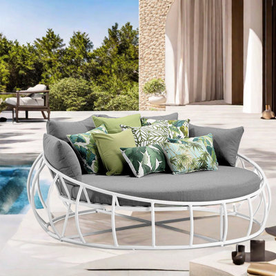 Lit de jour d'extérieur en aluminium avec coussins Sunbrella® 77,56