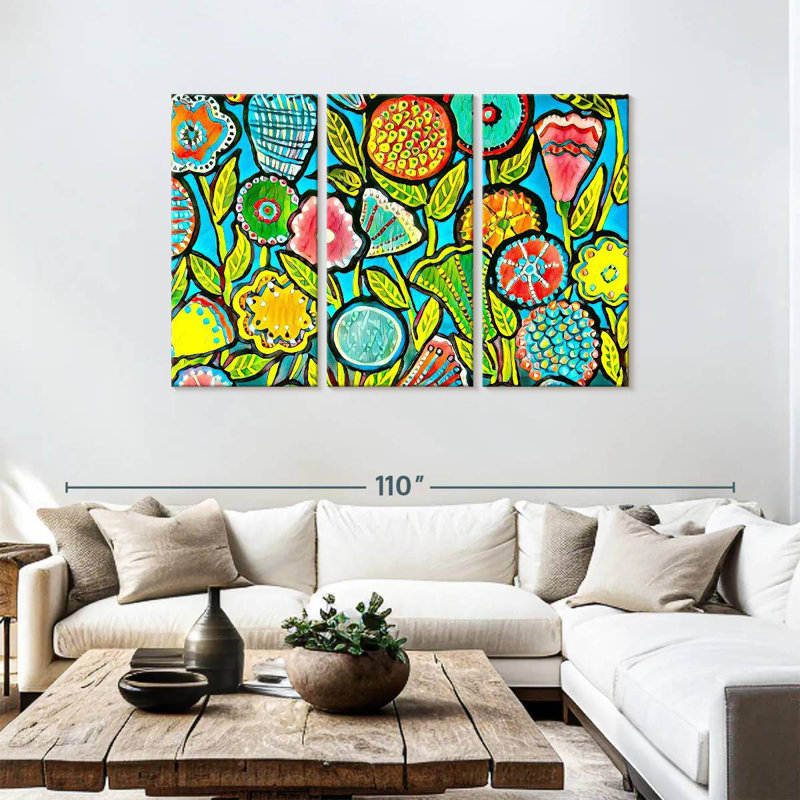 Motif floral coloré Avery Fun, H 48 po x l 74 po