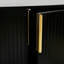 Buffet de luxe moderne avec quatre portes, tablettes réglables et poignées en métal pour la cuisine - noir avec garnitures de rangement-2036860659