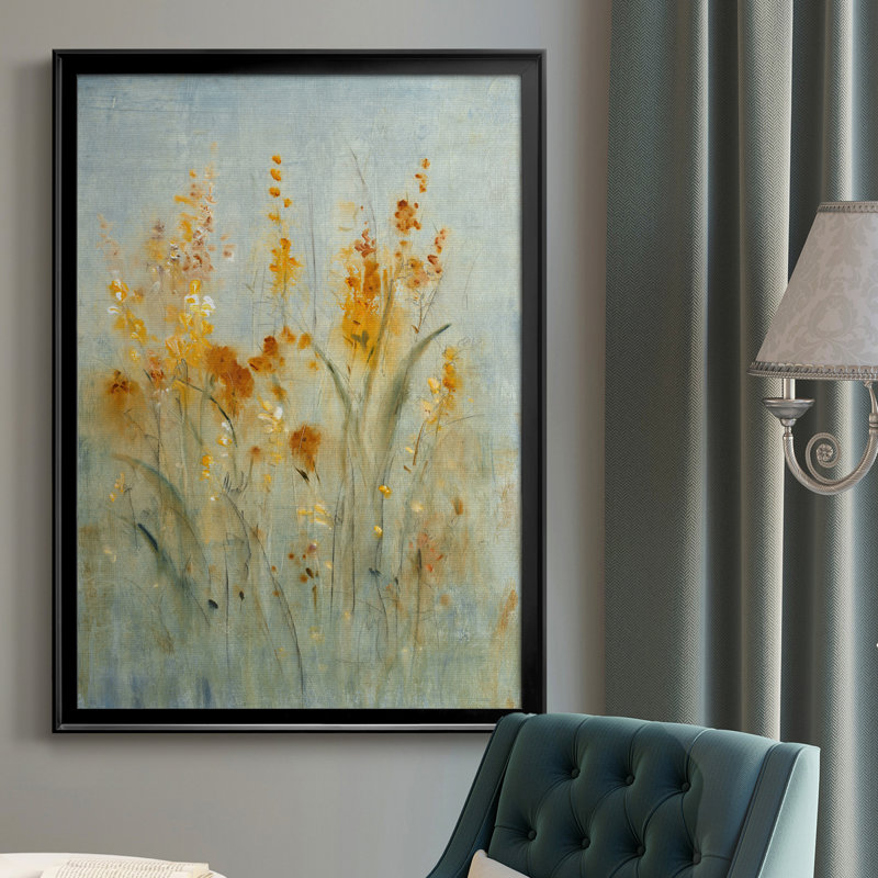 " Spray Of Wildflowers II ", Black, 24.5" H x 18.5" W x 1" D