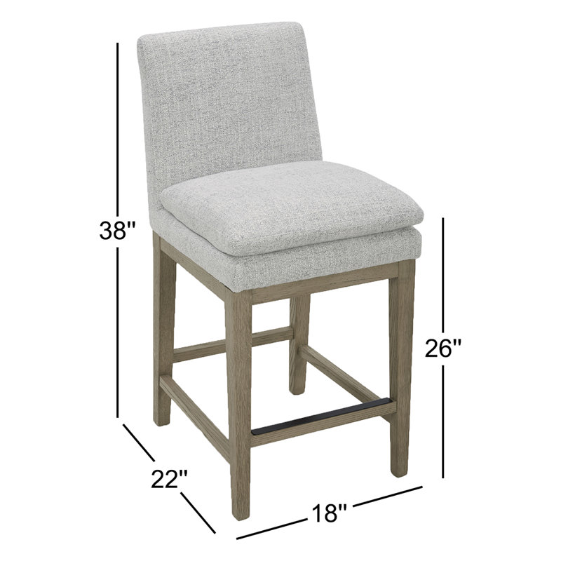 Tabouret de comptoir rembourré Bethea, Gris chiné