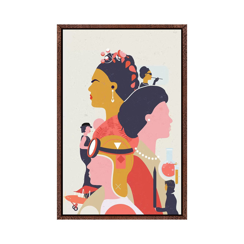 Phewomenal 1 Piece Wall Art on Canvas, 66.04cm H x 45.72cm W x 3.81cm D, Classic Brown Wood Framed