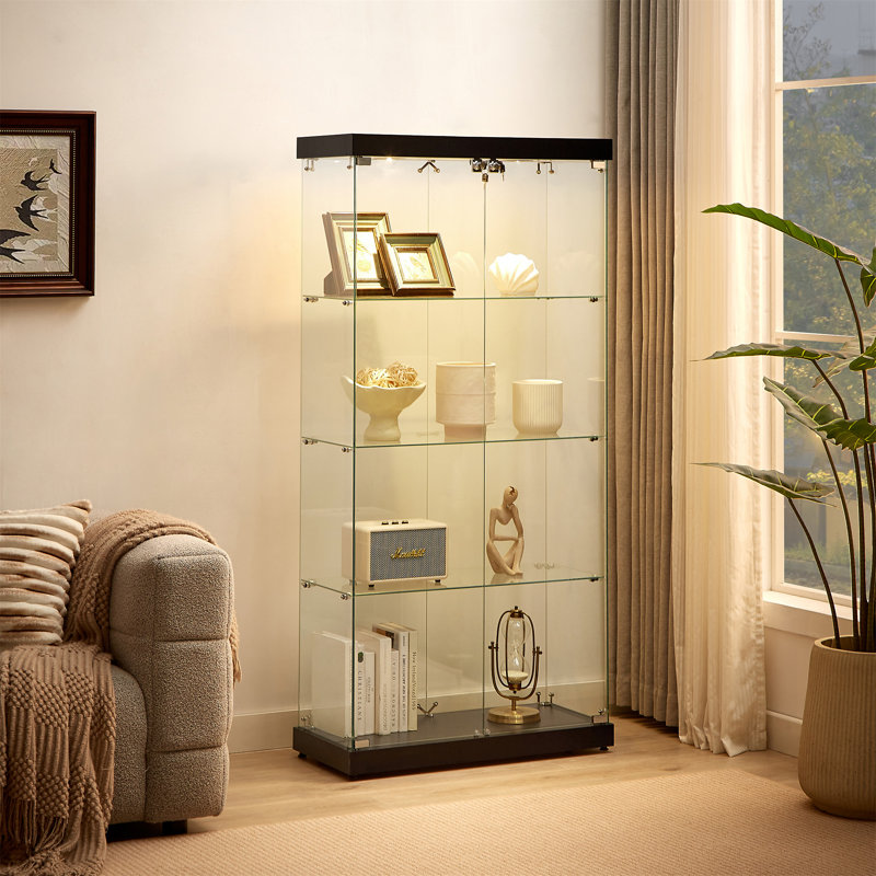 Vitrine à 4 niveaux en verre