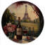Savouring Red Wine by the Paris Eiffel Tower I - Art mural en bois paysage français - Bois de pin naturel-973867511