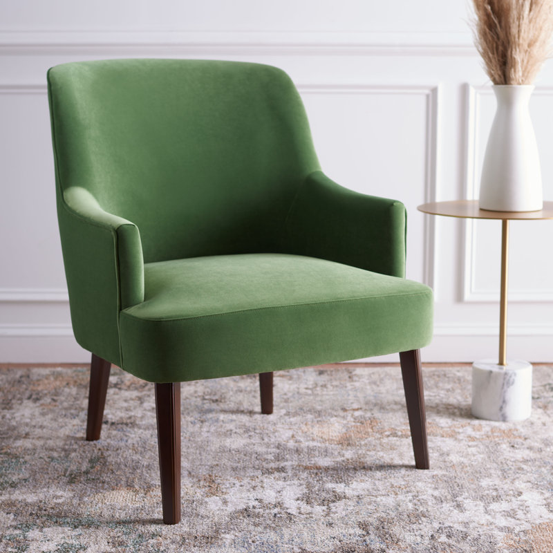 Fauteuil en velours de 27 po Lorenzana, Polyester vert