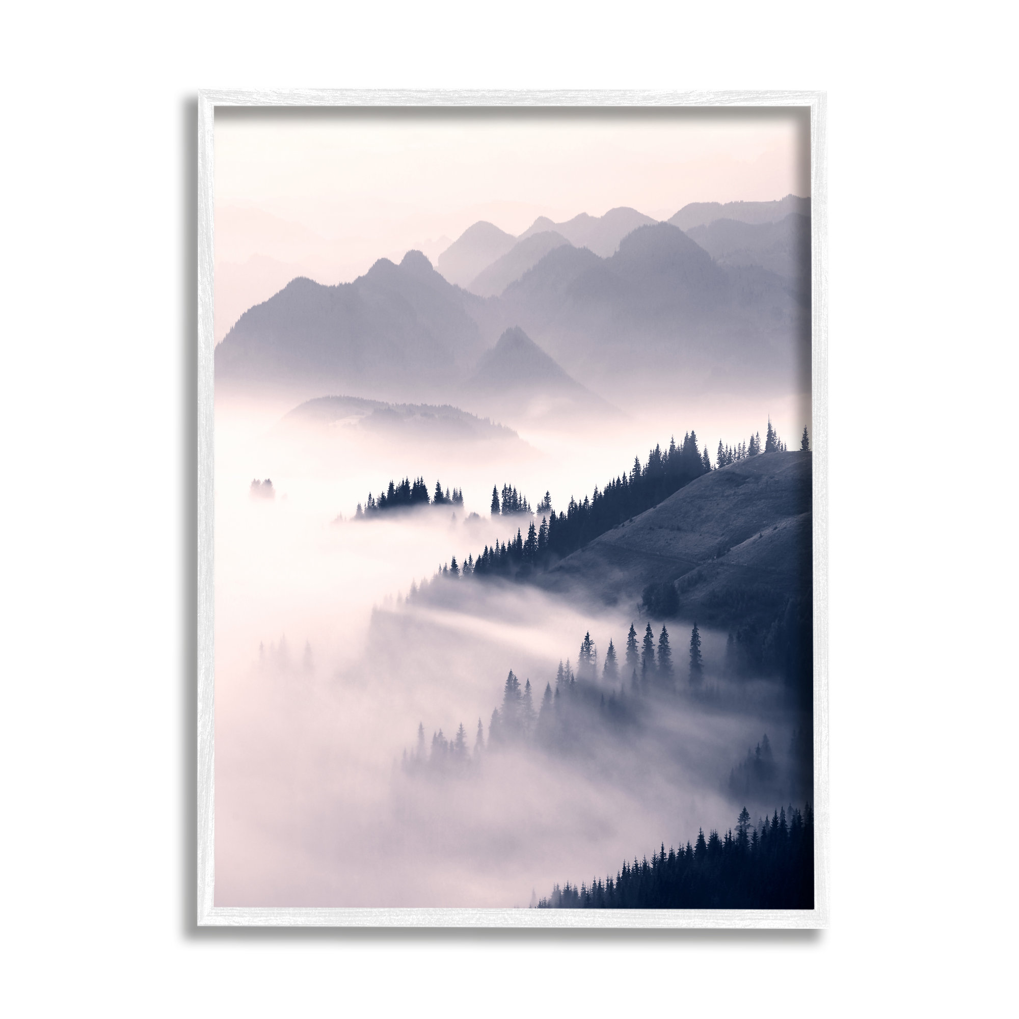 Stupell Industries Foggy Mountain Nature Canvas Wall Art Design by Sisi ...