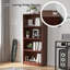 Multifunctional Wood Bookcases, Adjustable Cherry Finish For Home Office