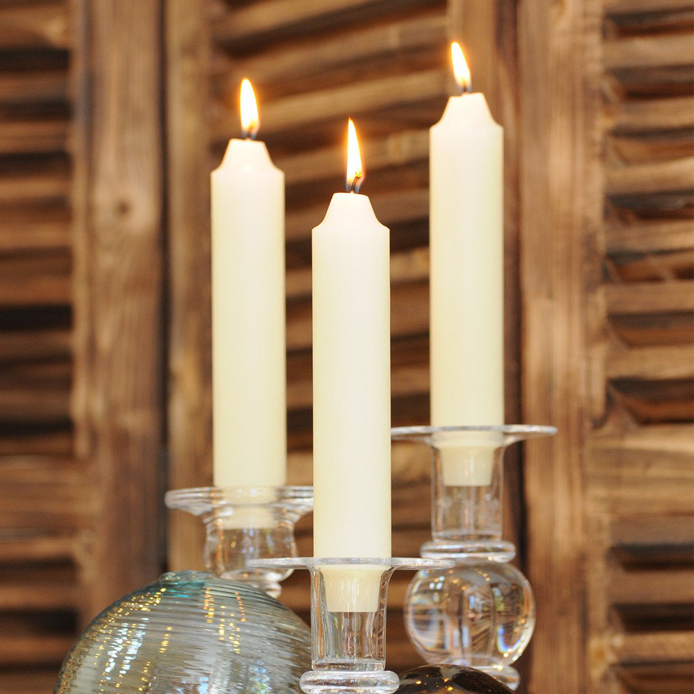 Unscented Taper Candle, 9" H x 1.25" W x 1.25" D, Ivory