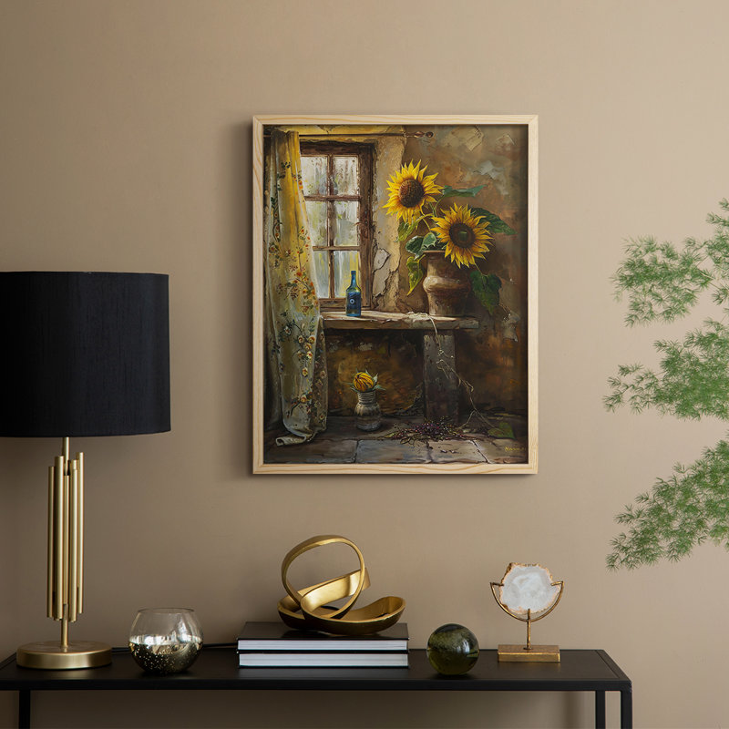 Reproduction encadrée FLORAL Series DVIII - bois massif, H 15 po x l 12 po