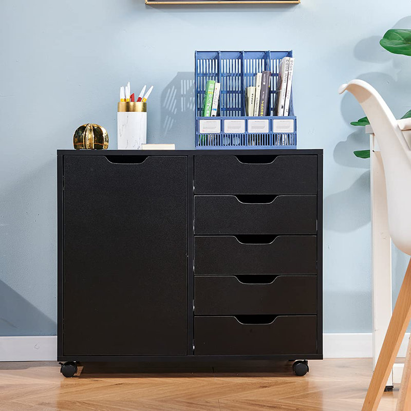 Lakeley 78.5cm Wide 5 -Drawer Mobile File Cabinet